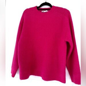 Zara Fuchsia Crew Neck Oversized Sweater Sz. S